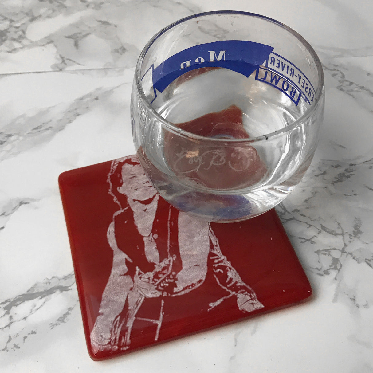 Jon Bon Jovi Fused Glass 4" Single Coaster