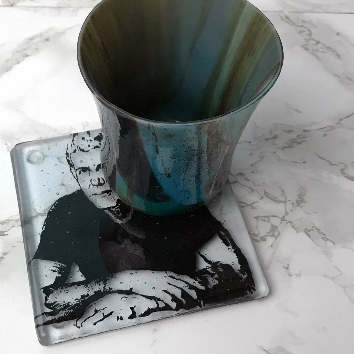 Anthony Bourdain Fused Glass 4" Single Coaster