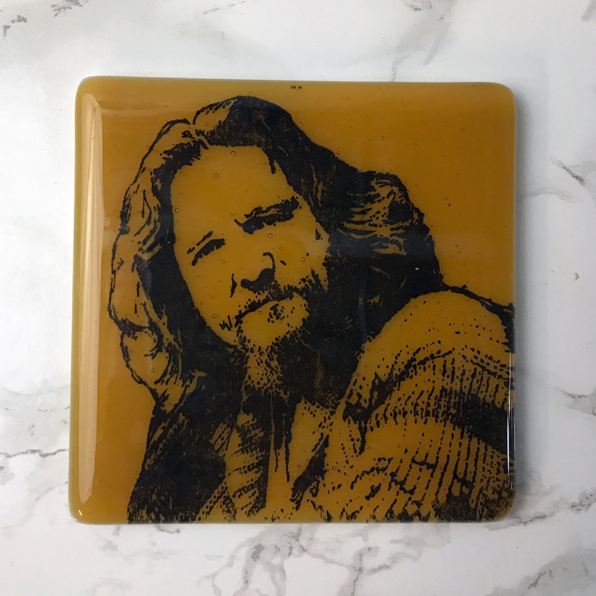 Jeff Bridges Dude Fused Glass 4" Single Coaster