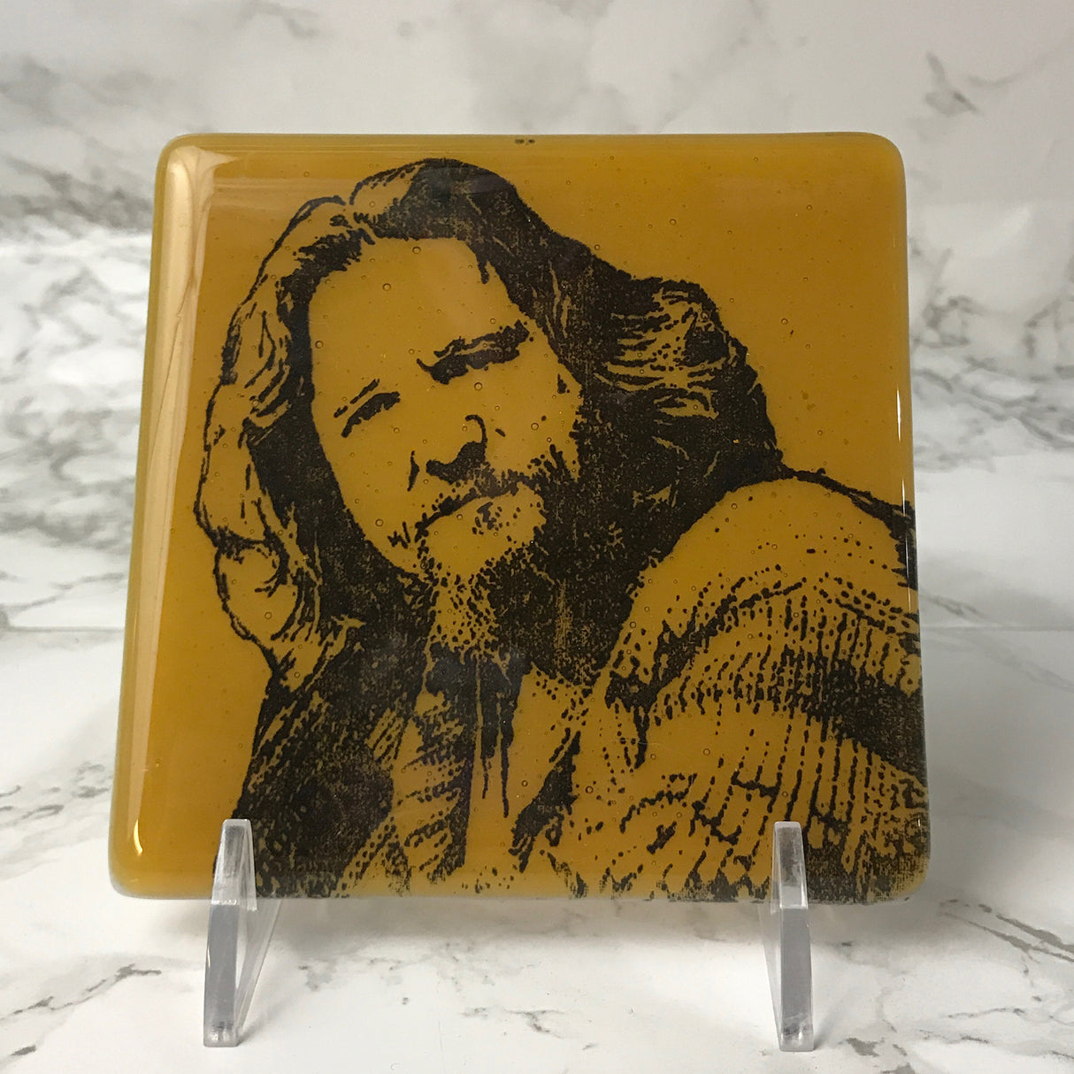 Jeff Bridges Dude Fused Glass 4" Single Coaster
