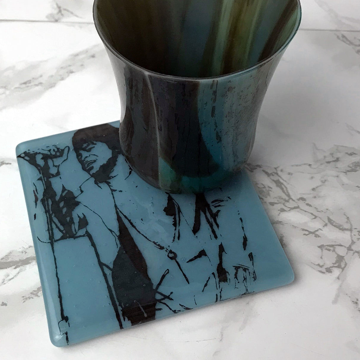 James Brown Fused Glass 4" Single Coaster