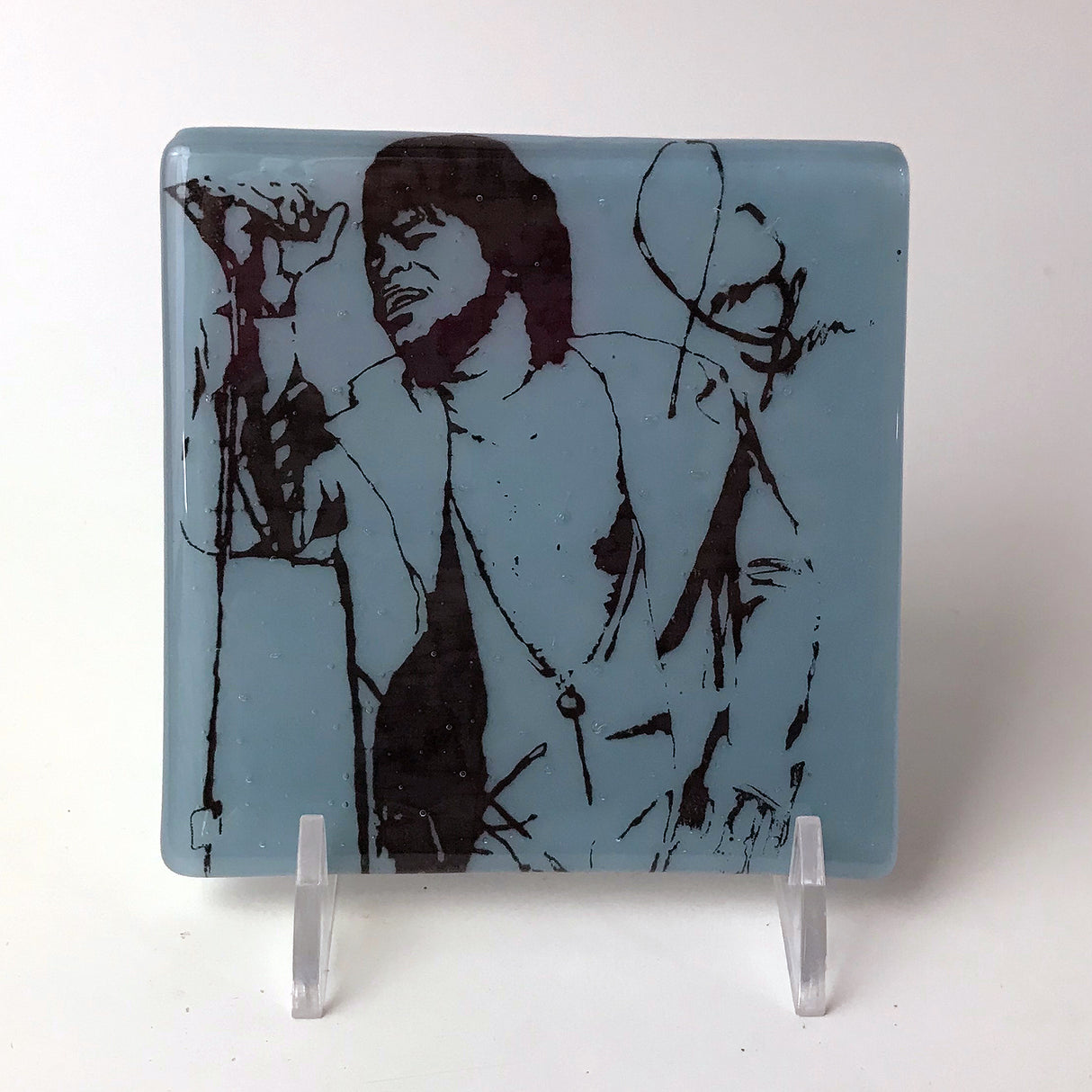 James Brown Fused Glass 4" Single Coaster