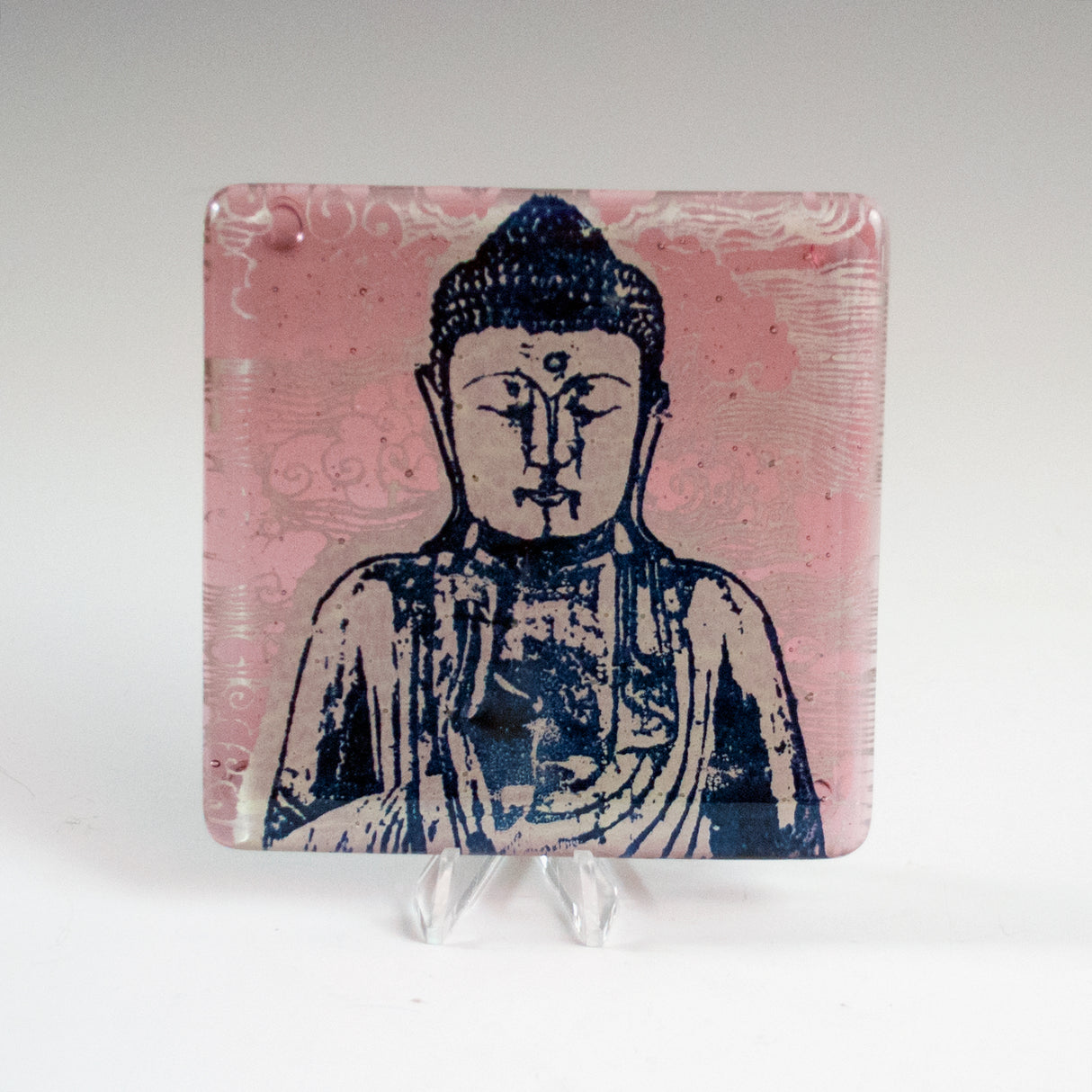 Buddha Fused Glass 4" Single Coaster