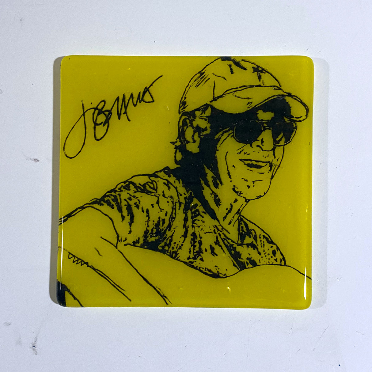 Jimmy Buffett Fused Glass 4" Single Coaster