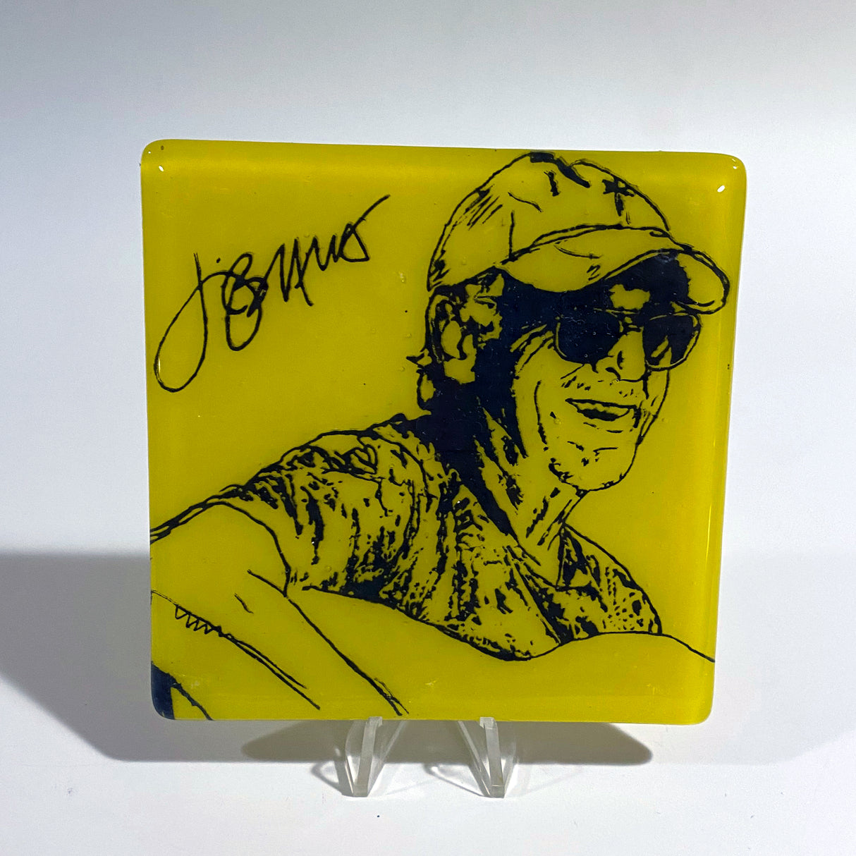 Jimmy Buffett Fused Glass 4" Single Coaster