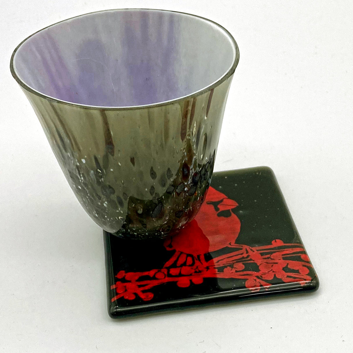 Birds | Cardinal Fused Glass 4" Single Coaster