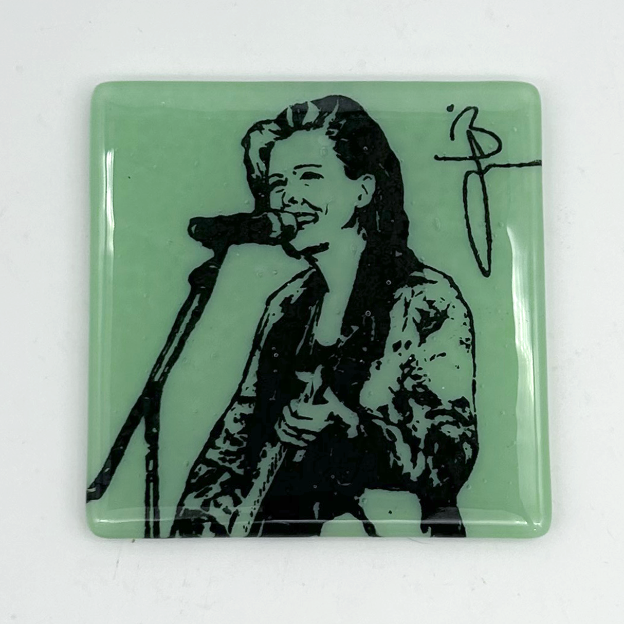 Brandi Carlile Fused Glass 4" Single Coaster