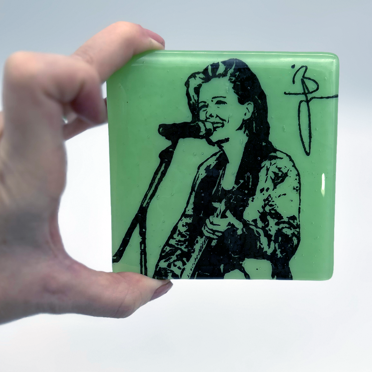 Brandi Carlile Fused Glass 4" Single Coaster