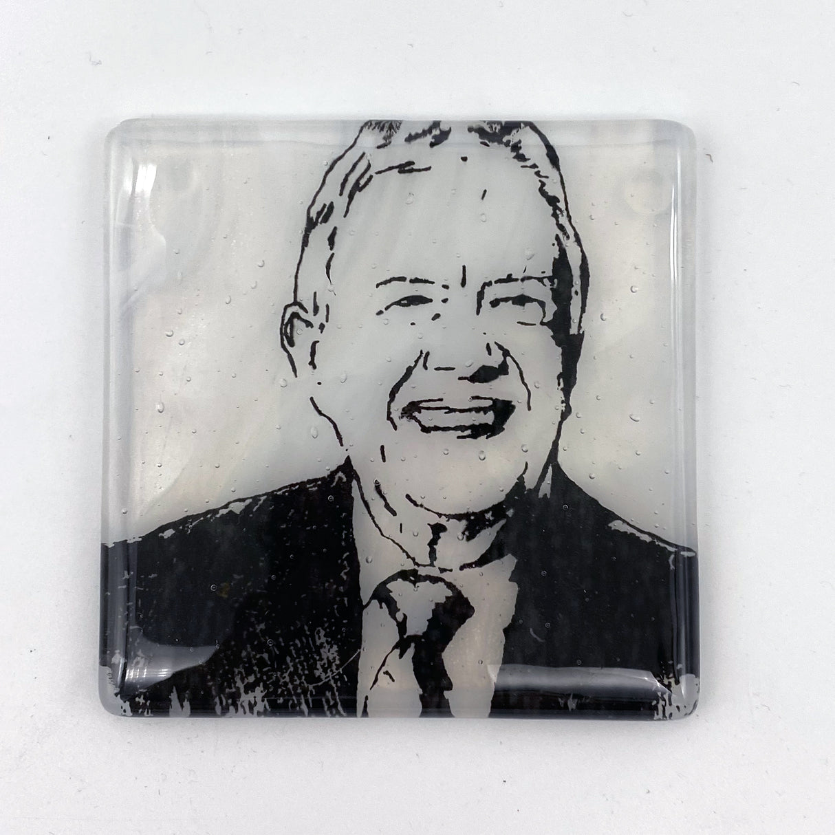 Jimmy Carter Fused Glass 4" Single Coaster
