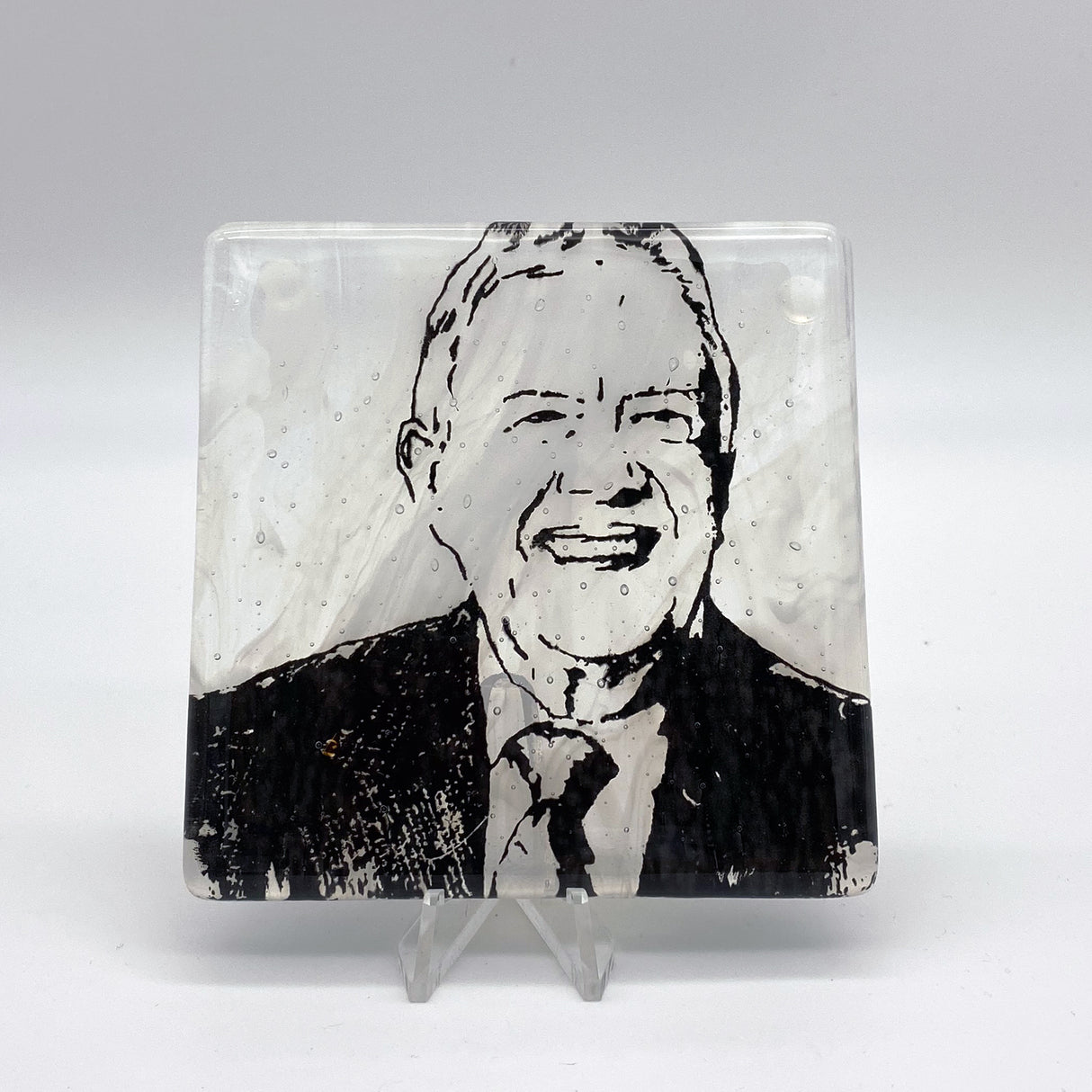 Jimmy Carter Fused Glass 4" Single Coaster