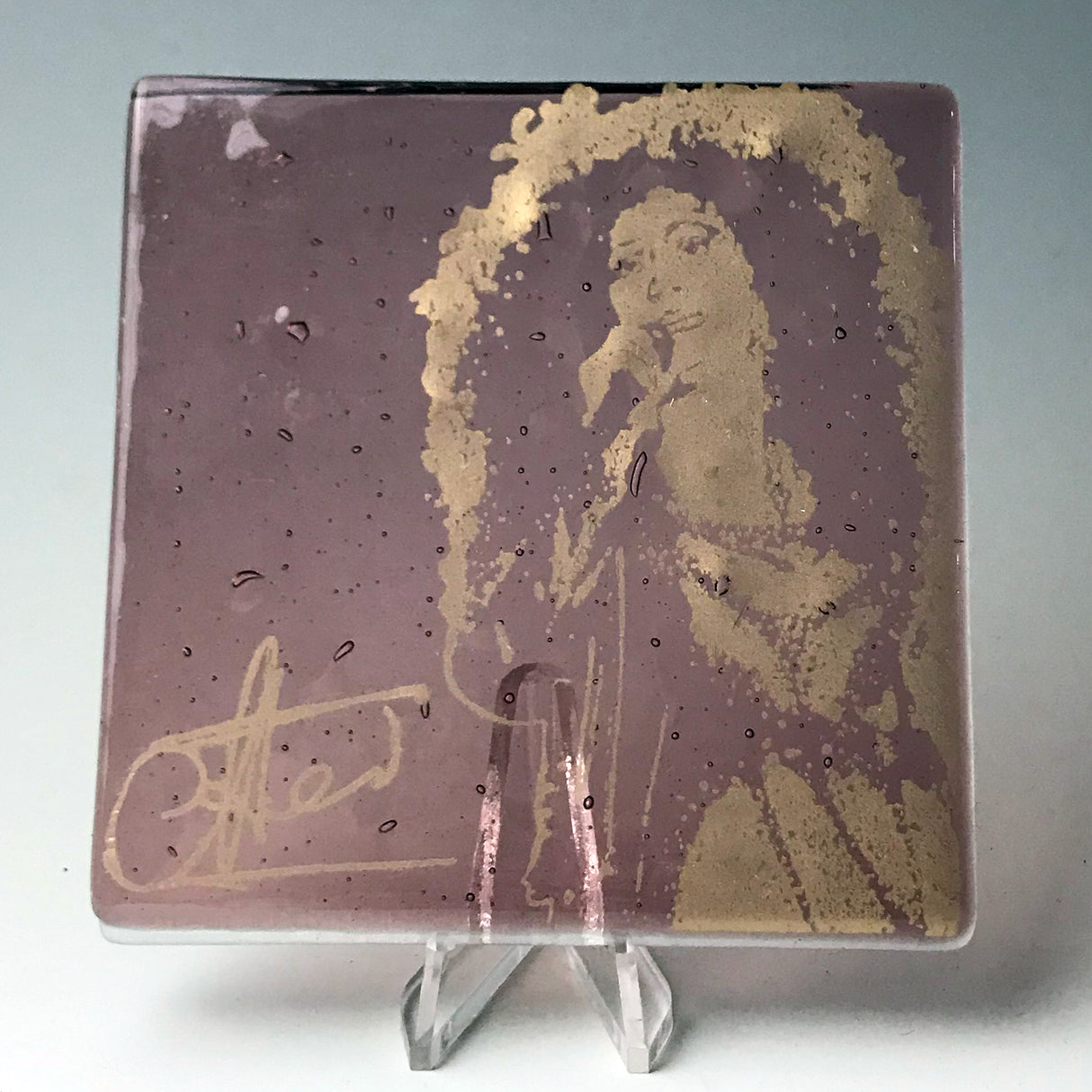 Cher Fused Glass 4" Single Coaster