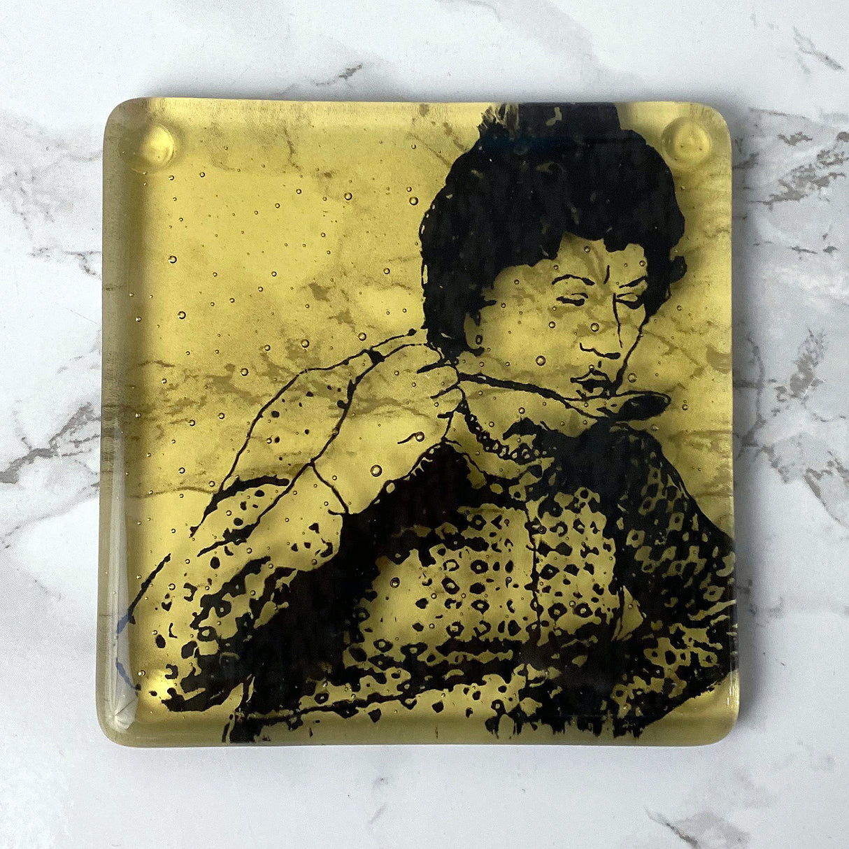 Julia Child Fused Glass 4" Single Coaster