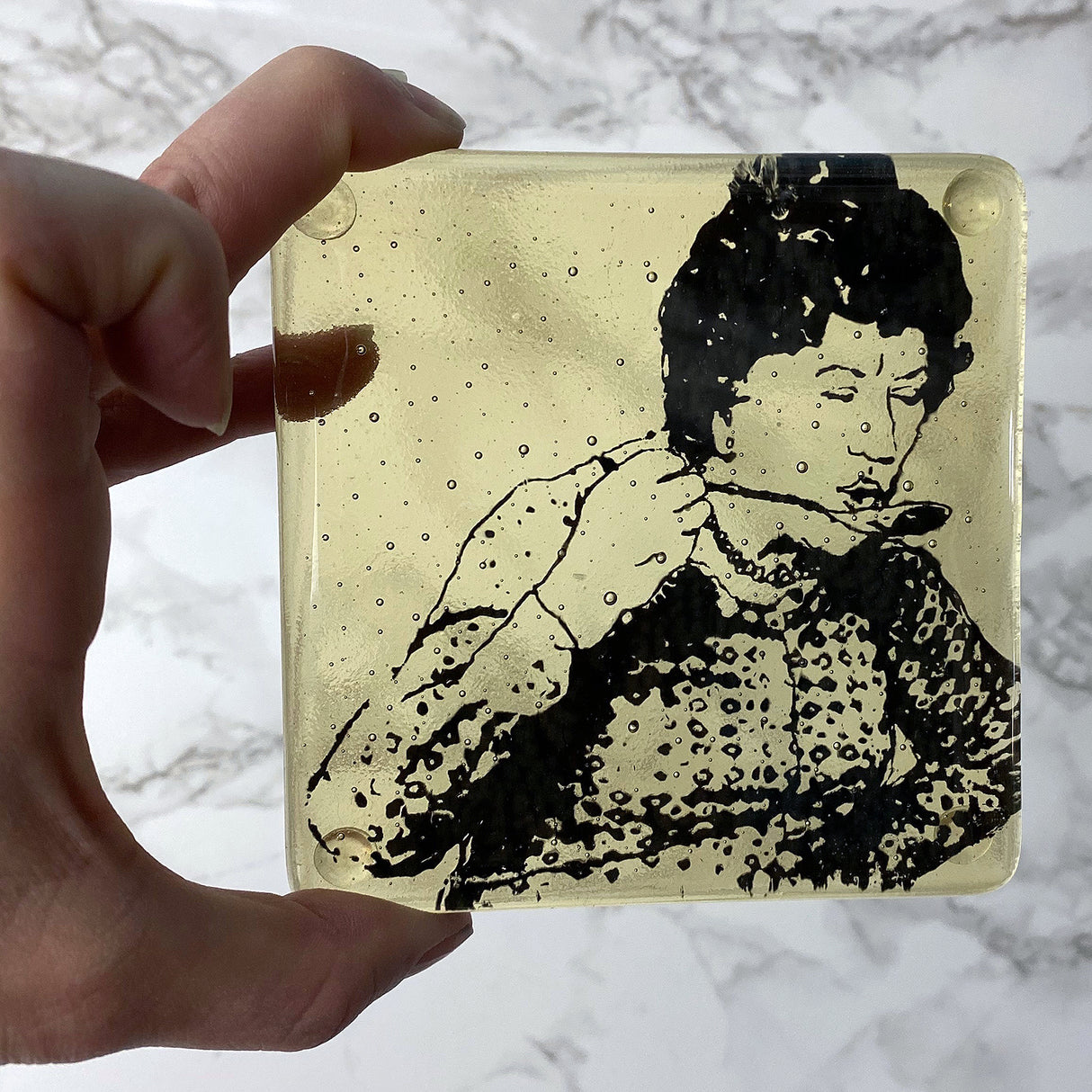 Julia Child Fused Glass 4" Single Coaster