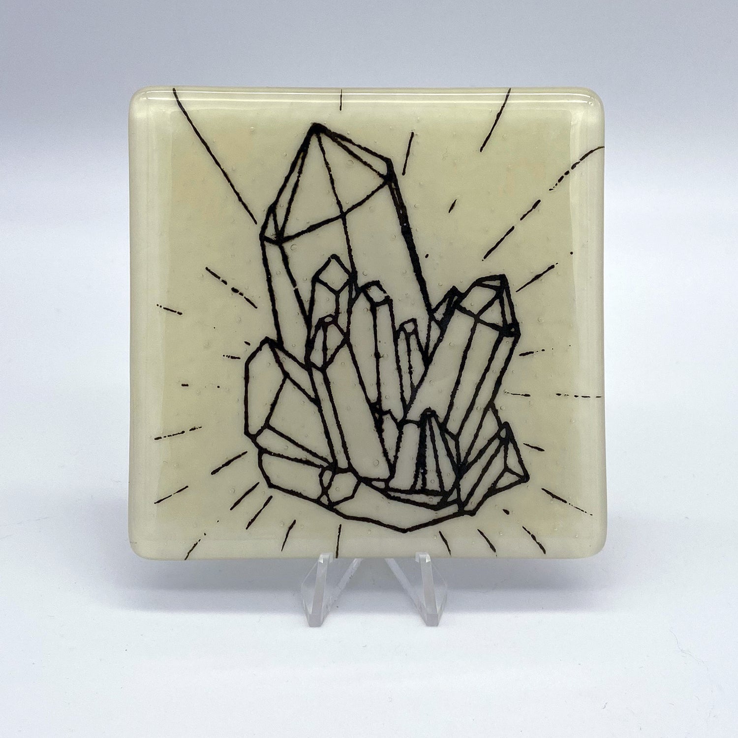Crystals Mystical Fused Glass 4" Single Coaster