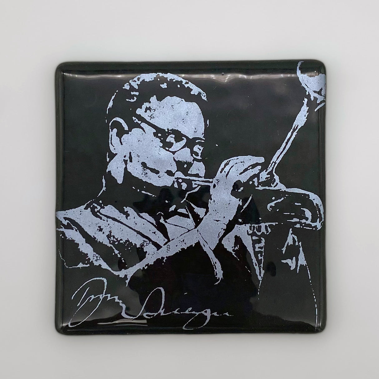 Dizzy Gillespie Fused Glass 4" Single Coaster