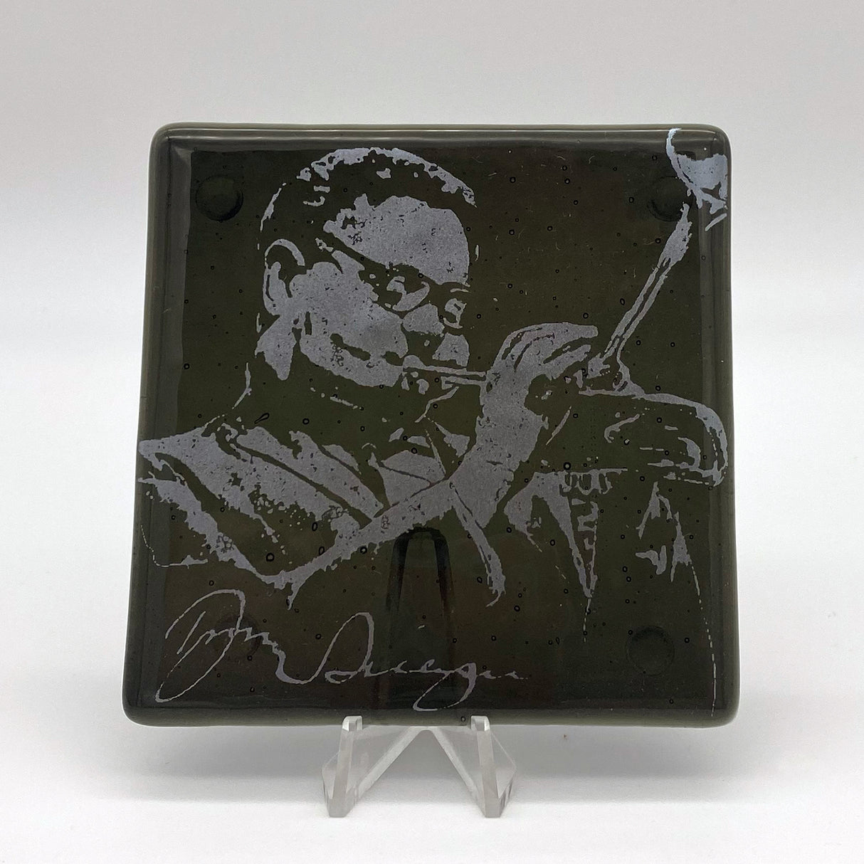 Dizzy Gillespie Fused Glass 4" Single Coaster