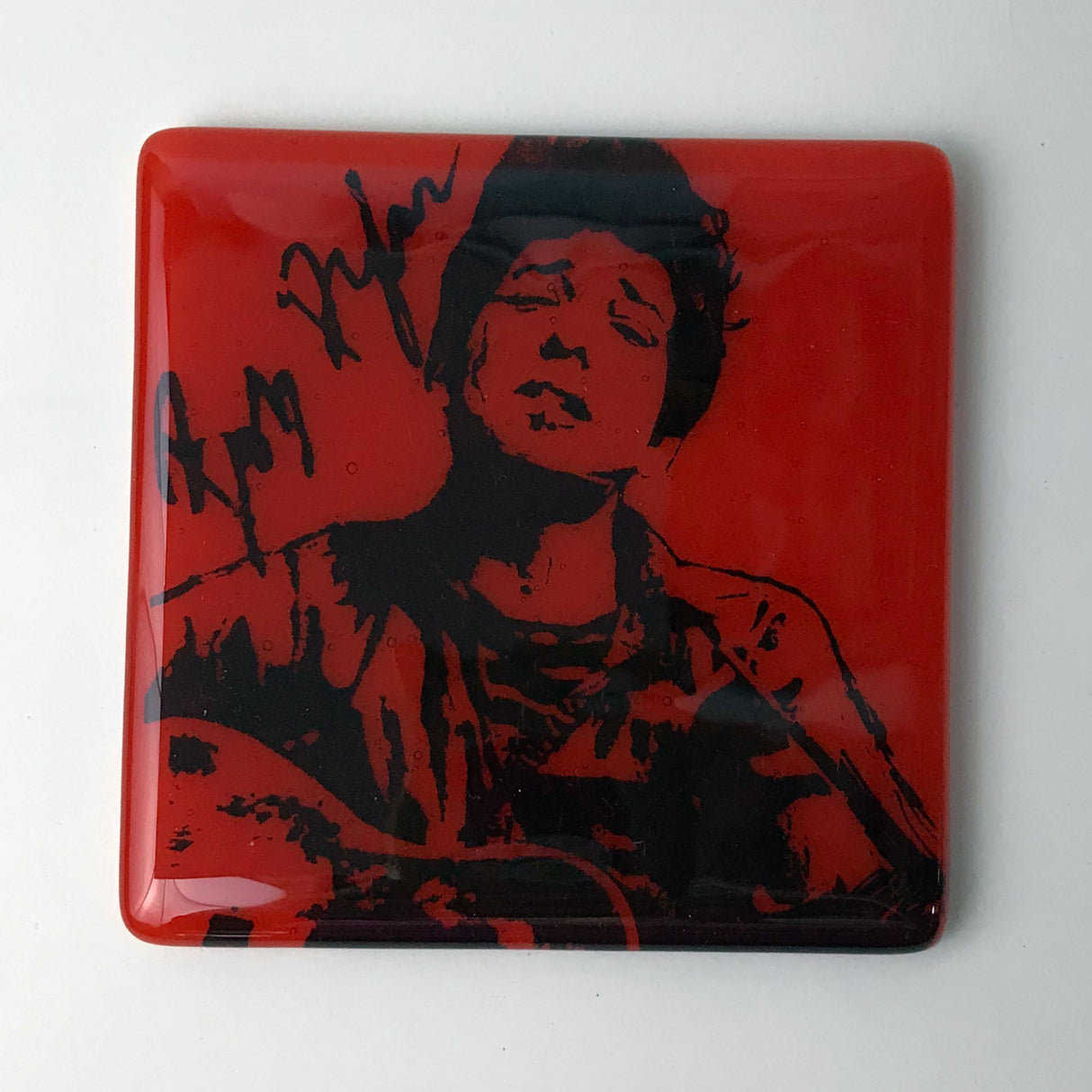 Bob Dylan Fused Glass 4" Single Coaster