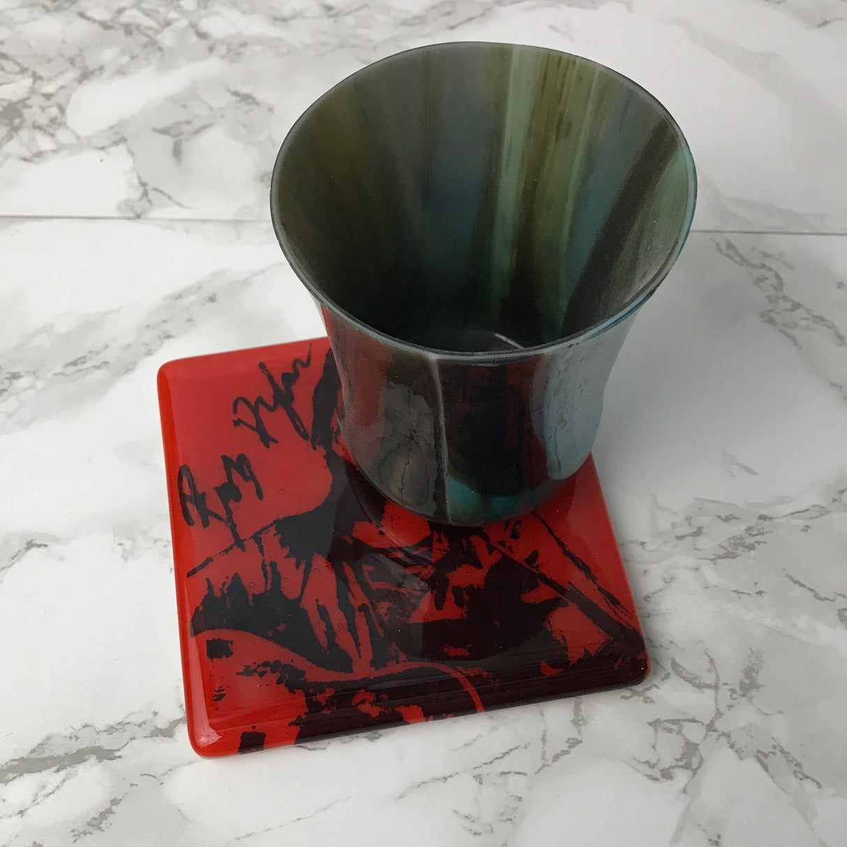 Bob Dylan Fused Glass 4" Single Coaster