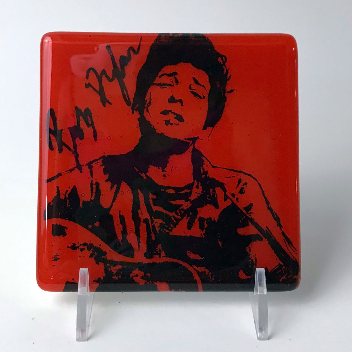 Bob Dylan Fused Glass 4" Single Coaster