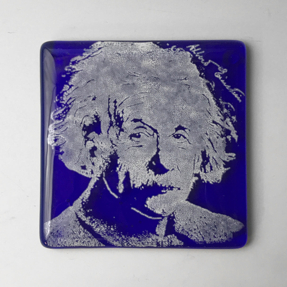 Albert Einstein Fused Glass 4" Single Coaster