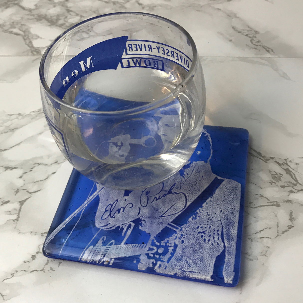 Elvis (Vegas) Fused Glass 4" Single Coaster