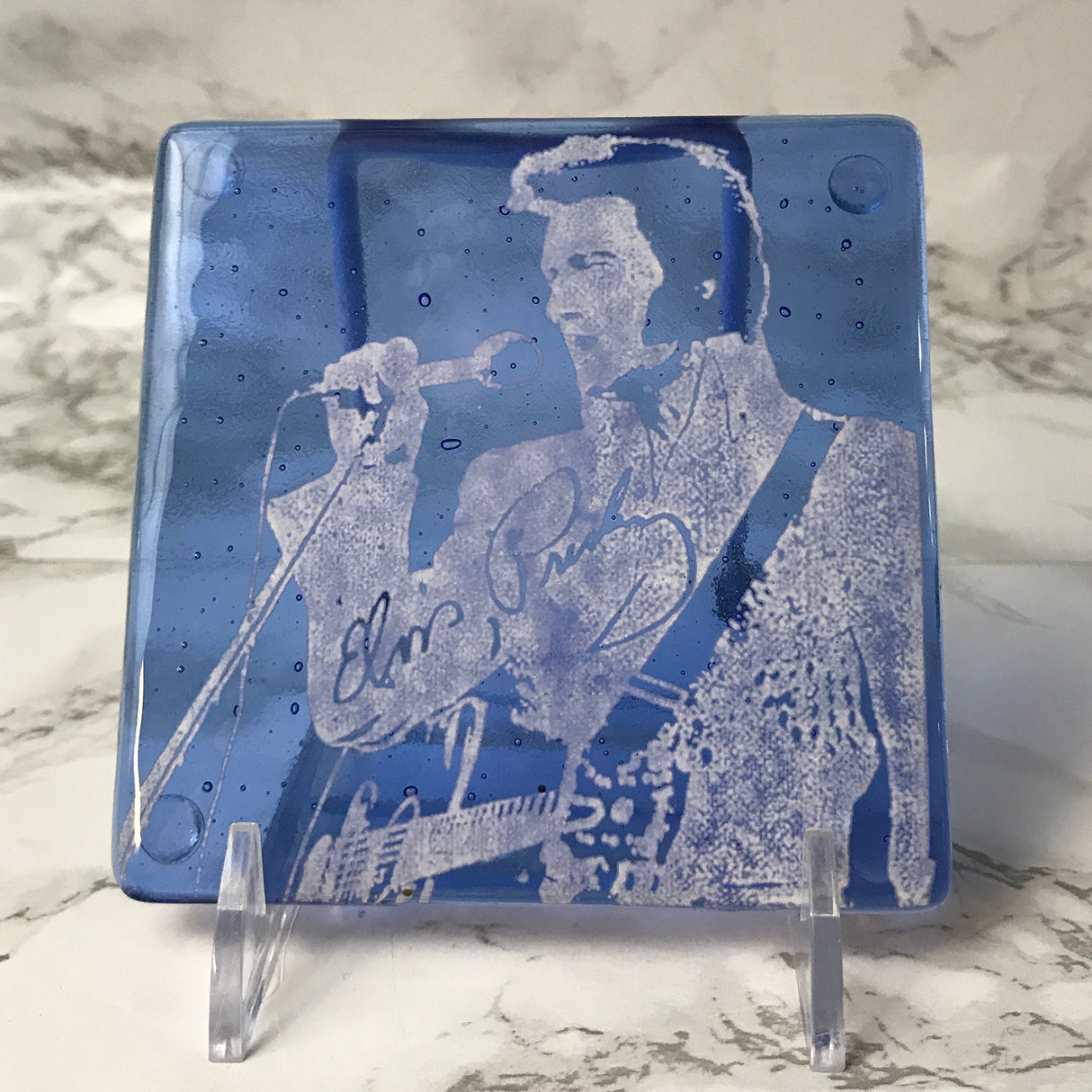 Elvis (Vegas) Fused Glass 4" Single Coaster