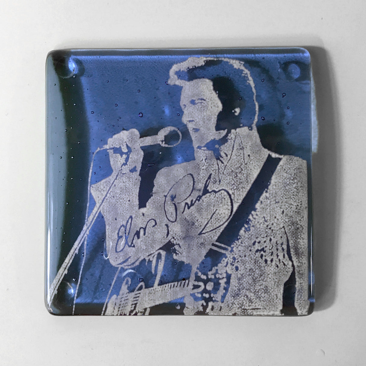 Elvis (Vegas) Fused Glass 4" Single Coaster