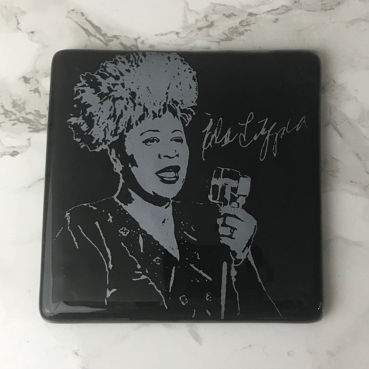 Ella Fitzgerald Fused Glass 4" Single Coaster