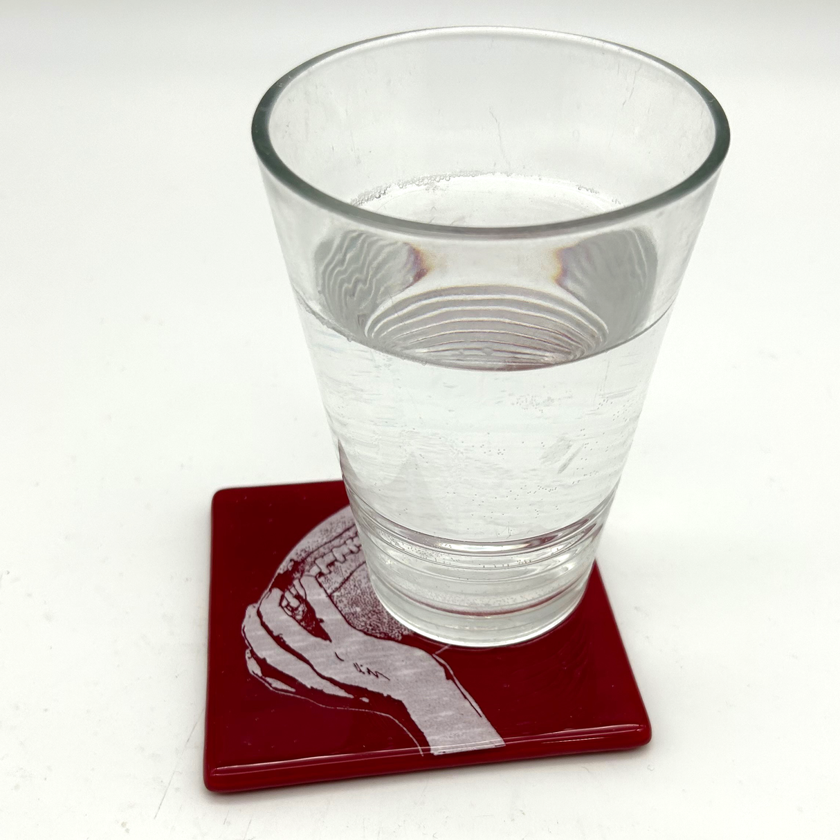 Football Fused Glass 4" Single Coaster