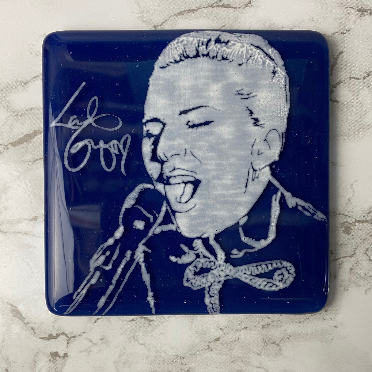 Lady Gaga Fused Glass 4" Single Coaster