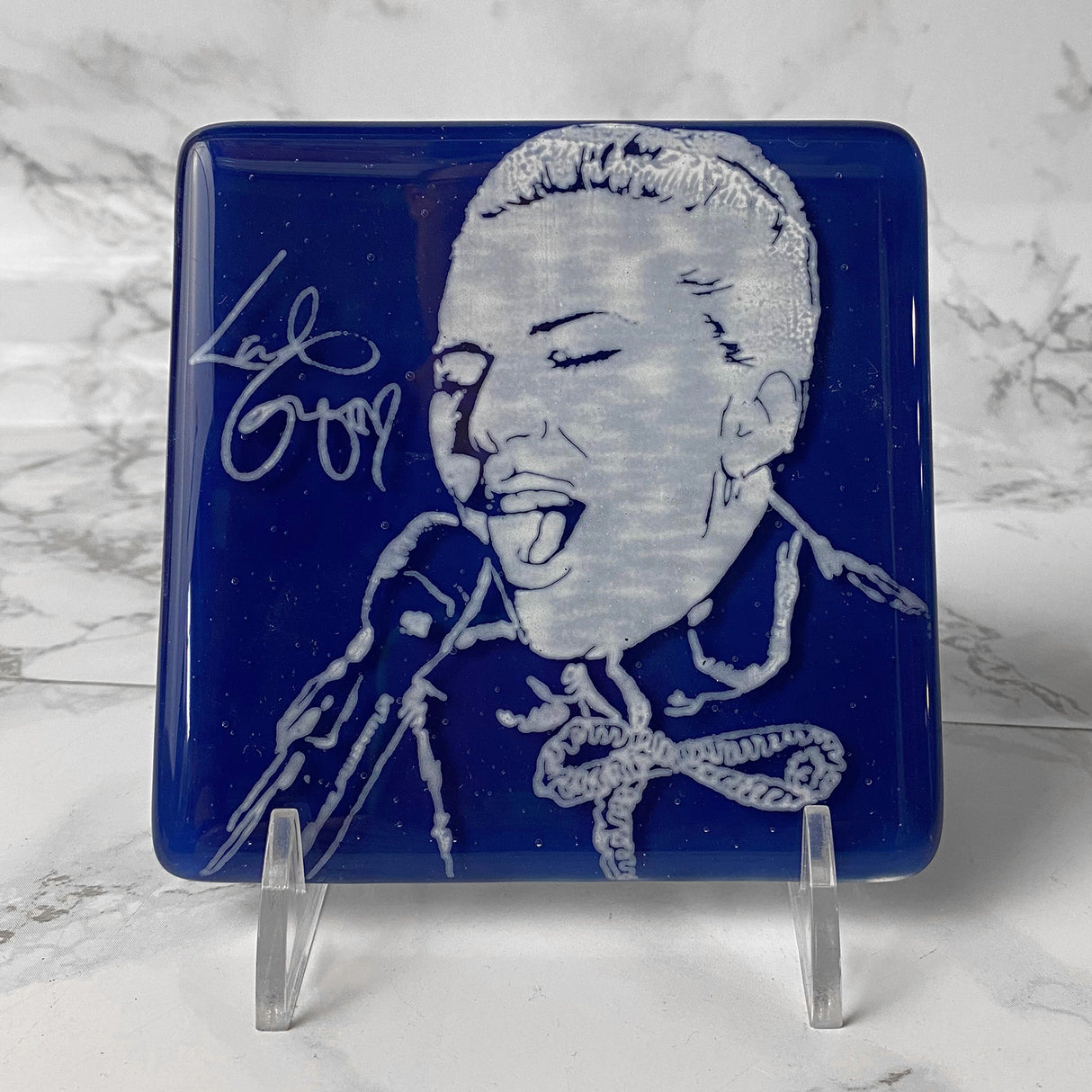 Lady Gaga Fused Glass 4" Single Coaster