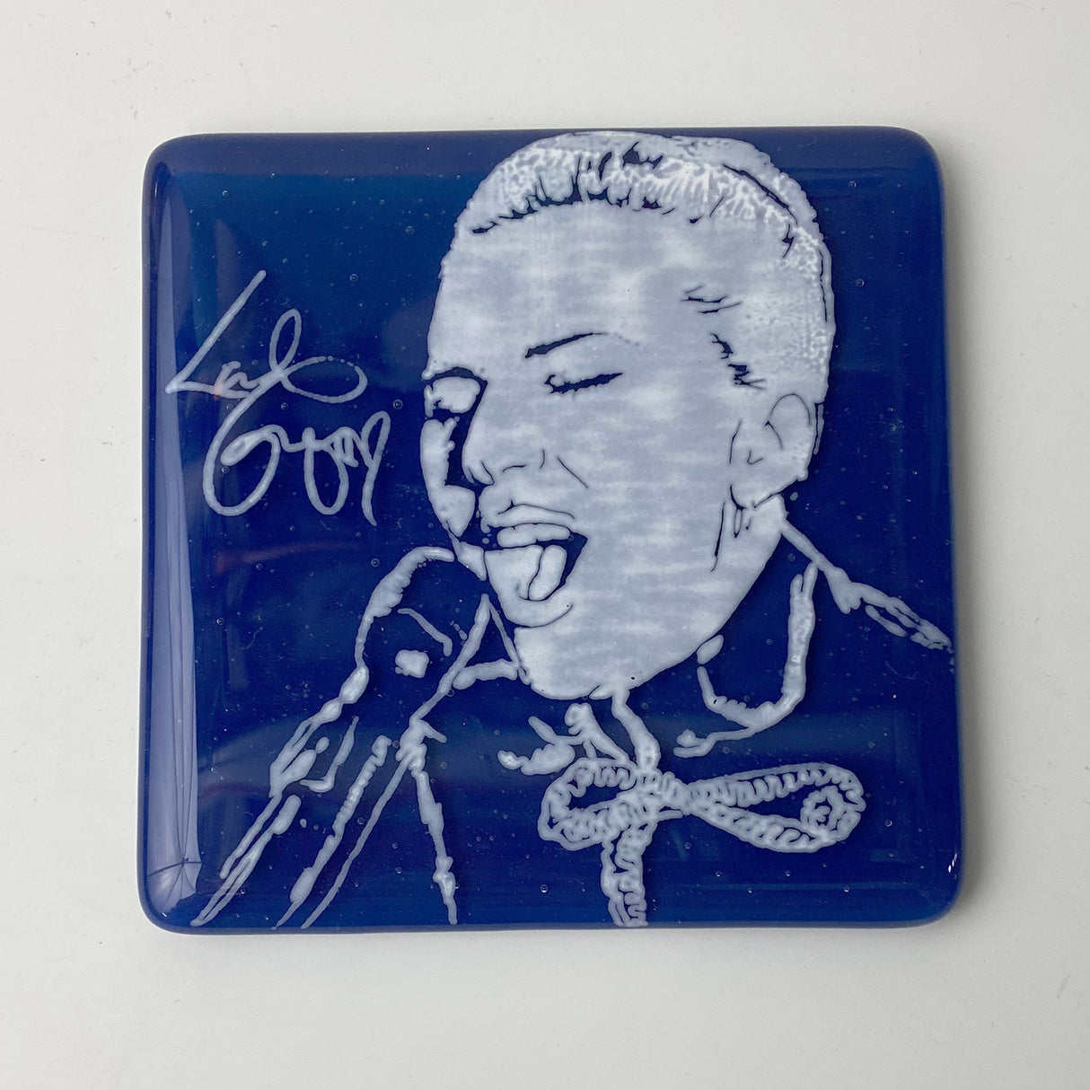 Lady Gaga Fused Glass 4" Single Coaster