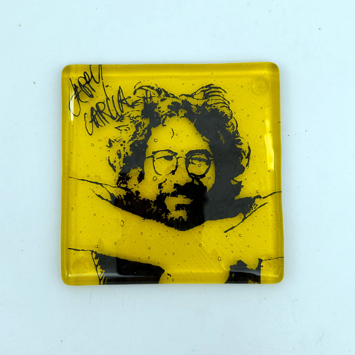 Jerry Garcia Fused Glass 4" Single Coaster