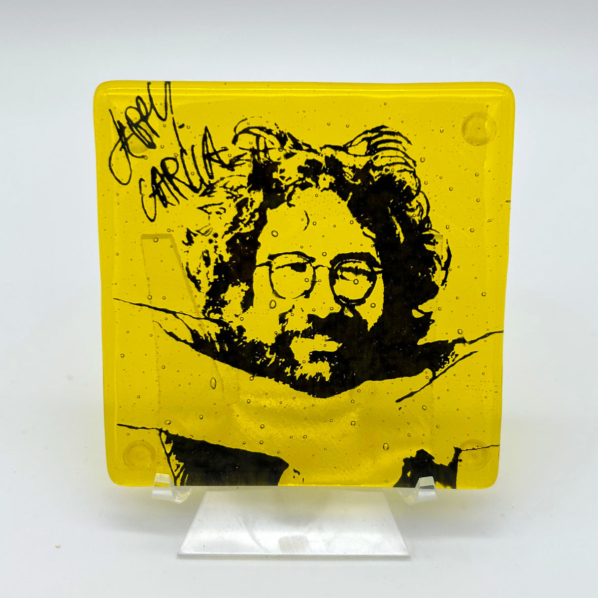 Jerry Garcia Fused Glass 4" Single Coaster