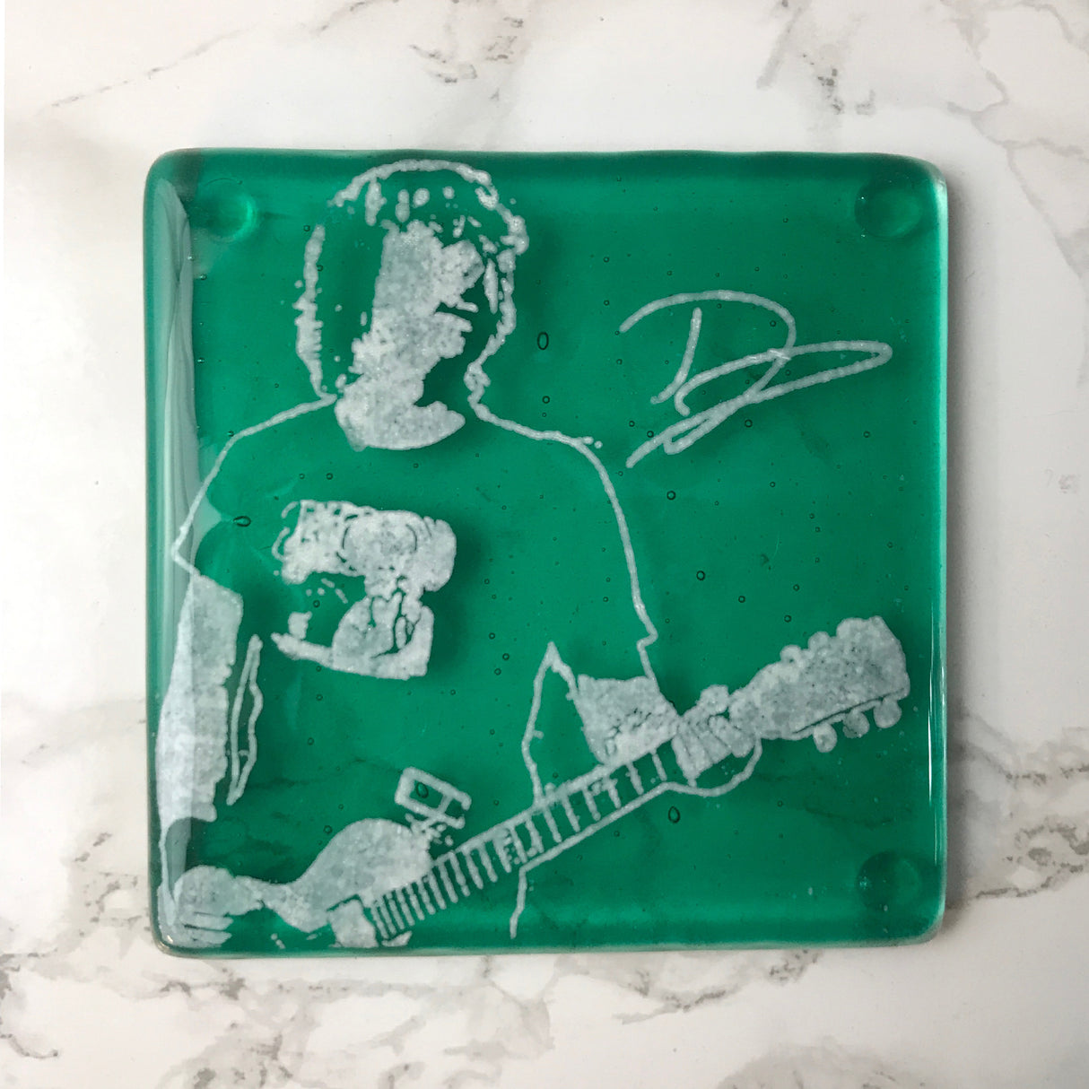 Dave Grohl Fused Glass 4" Single Coaster