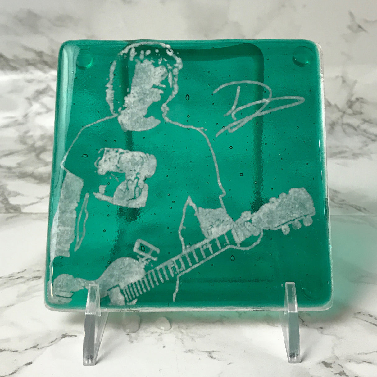 Dave Grohl Fused Glass 4" Single Coaster