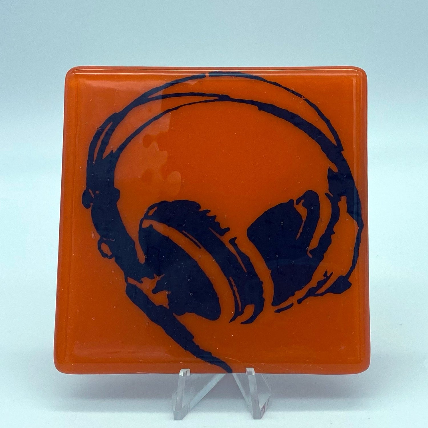 Headphones Fused Glass 4" Single Coaster