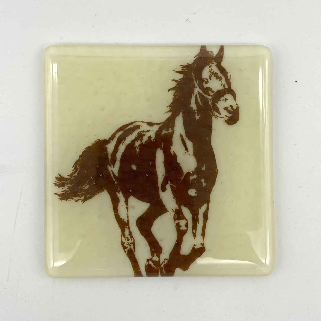 Horse Fused Glass 4" Single Coaster