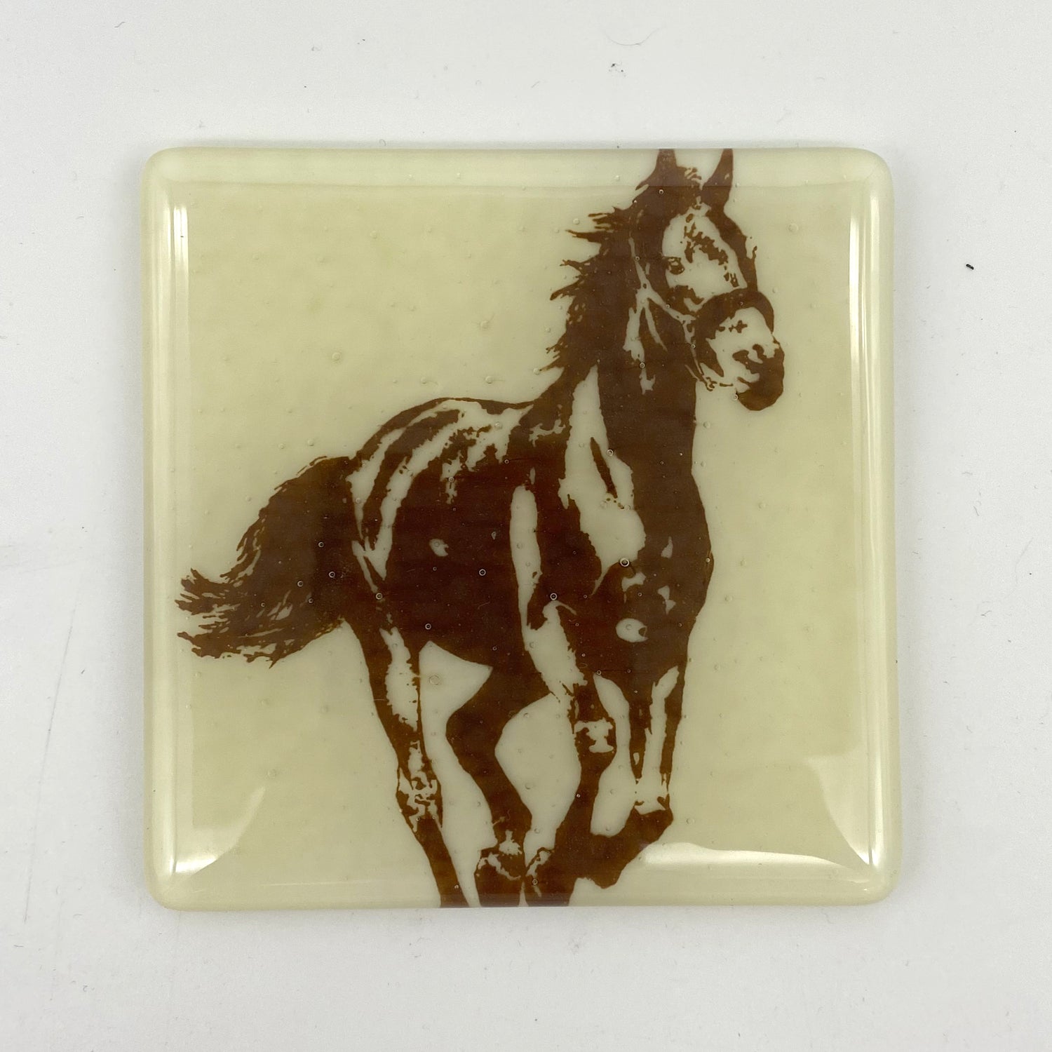 Horse Fused Glass 4" Single Coaster