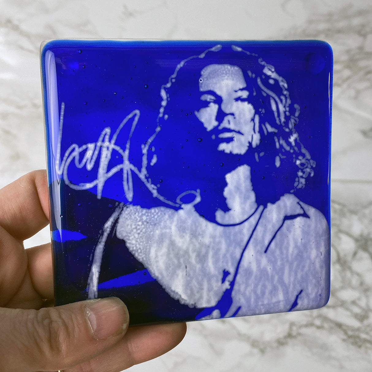 Michael Hutchense Fused Glass 4" Single Coaster