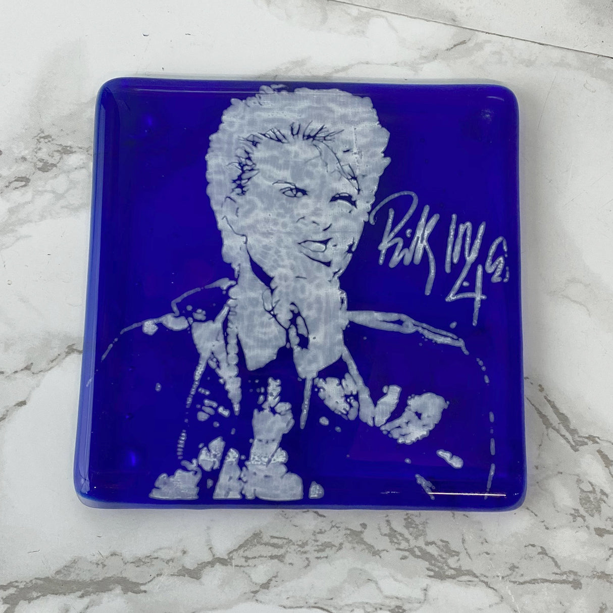 Billy Idol Fused Glass 4" Single Coaster