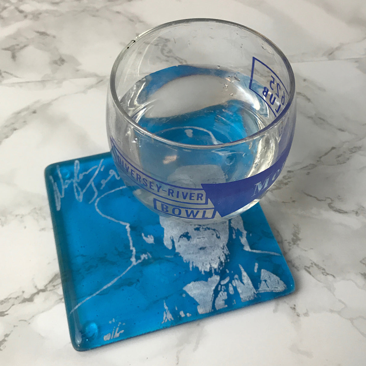 Waylon Jennings Fused Glass 4" Single Coaster