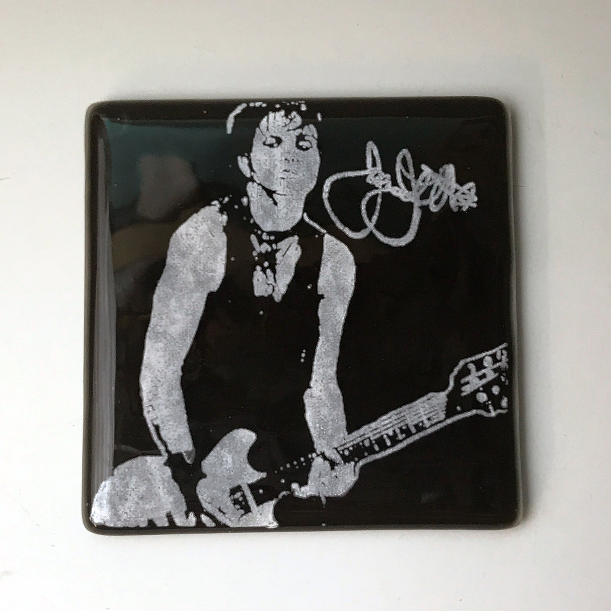 Joan Jett Fused Glass 4" Single Coaster