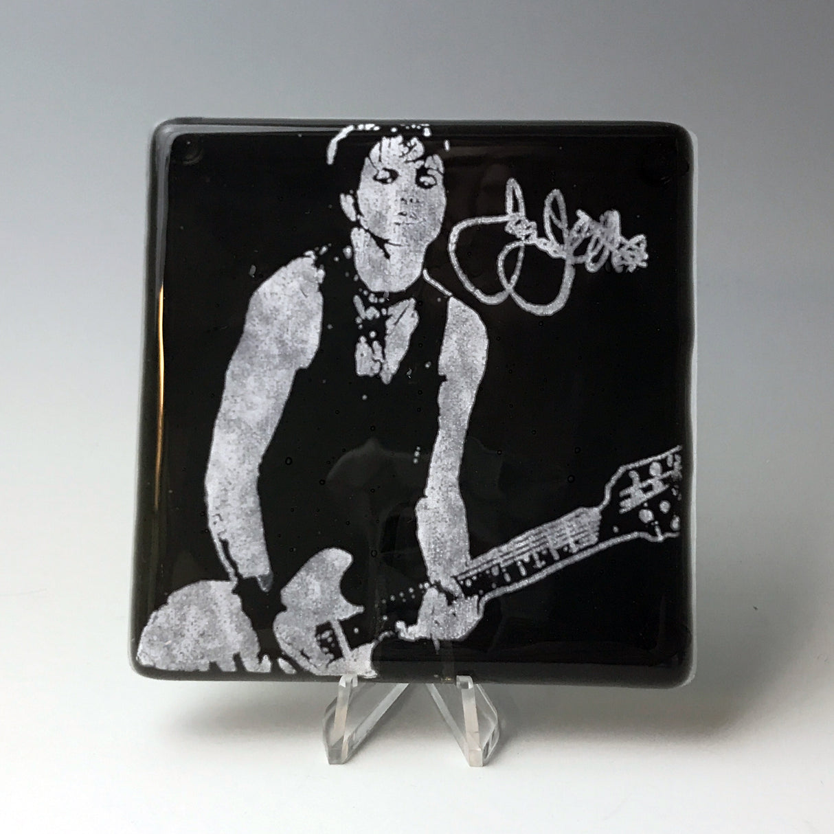 Joan Jett Fused Glass 4" Single Coaster