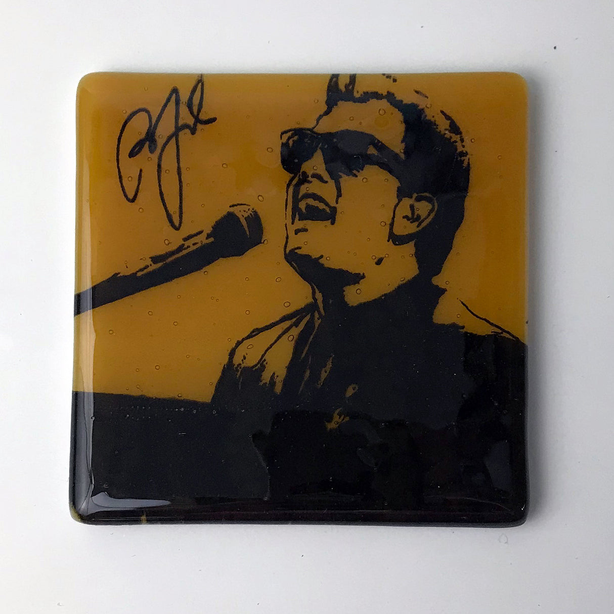 Billy Joel Fused Glass 4" Single Coaster