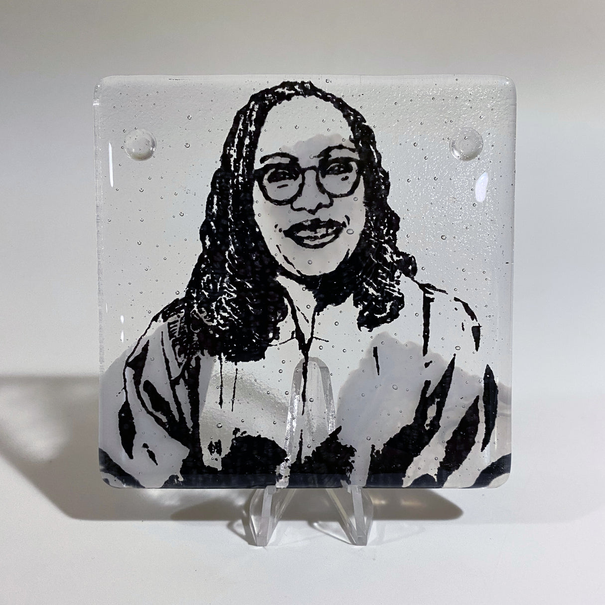 Supreme Court Justice Ketanji Brown Jackson Fused Glass 4" Single Coaster