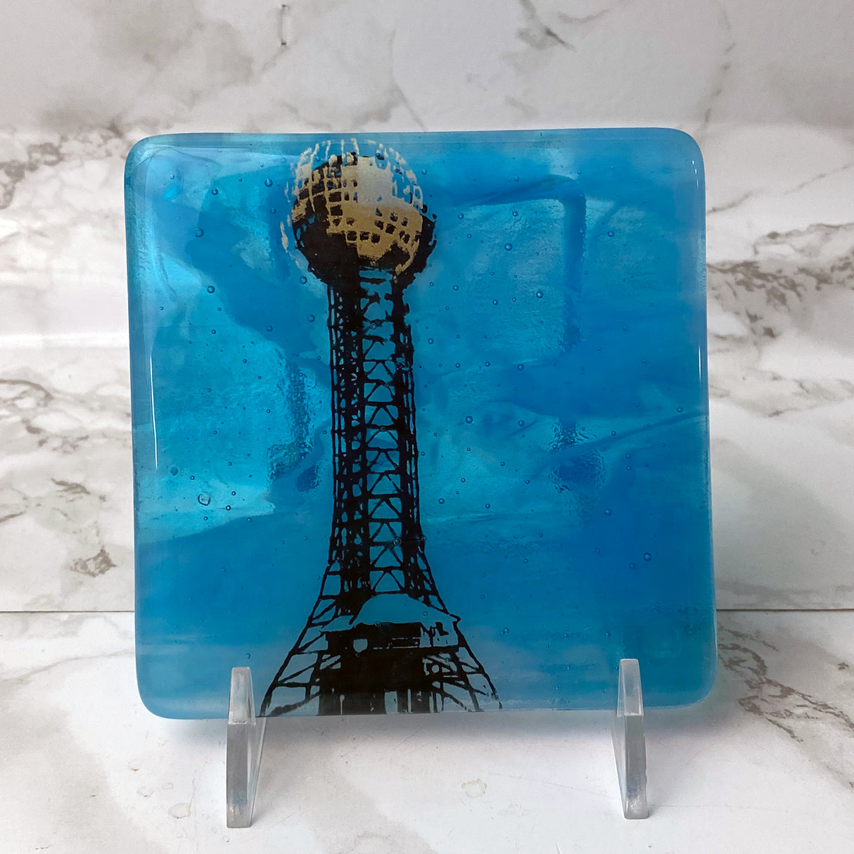 Knoxville Sunsphere Fused Glass 4" Single Coaster - made to order