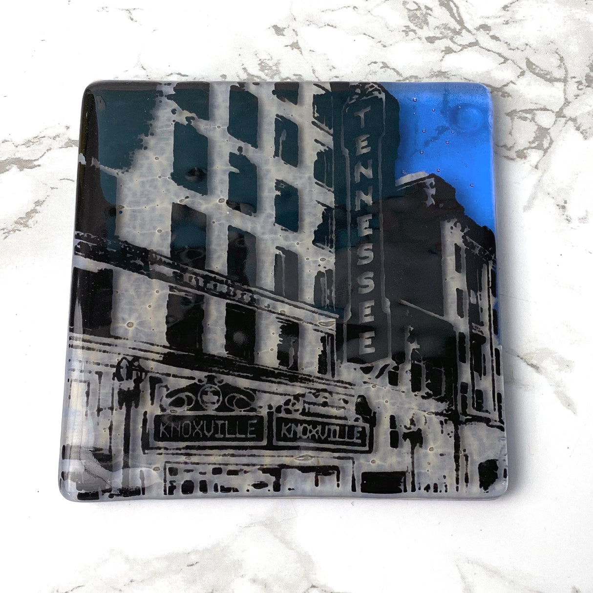 Knoxville Tennessee Theater Fused Glass 4" Single Coaster - made to order