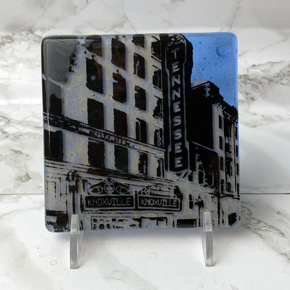 Knoxville Tennessee Theater Fused Glass 4" Single Coaster - made to order