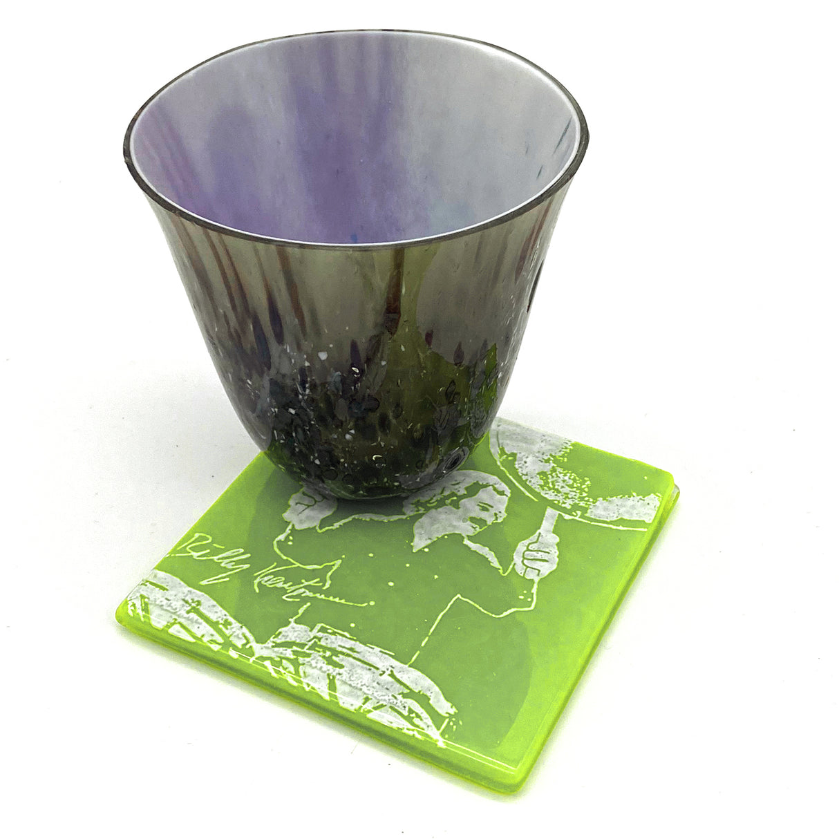 Bill Kreutzmann Fused Glass 4" Single Coaster